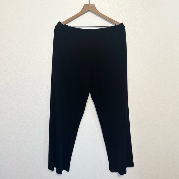Exclusively Misook Pull-On Knit Trouser Pants Black XL wide leg - Picture 1 of 6